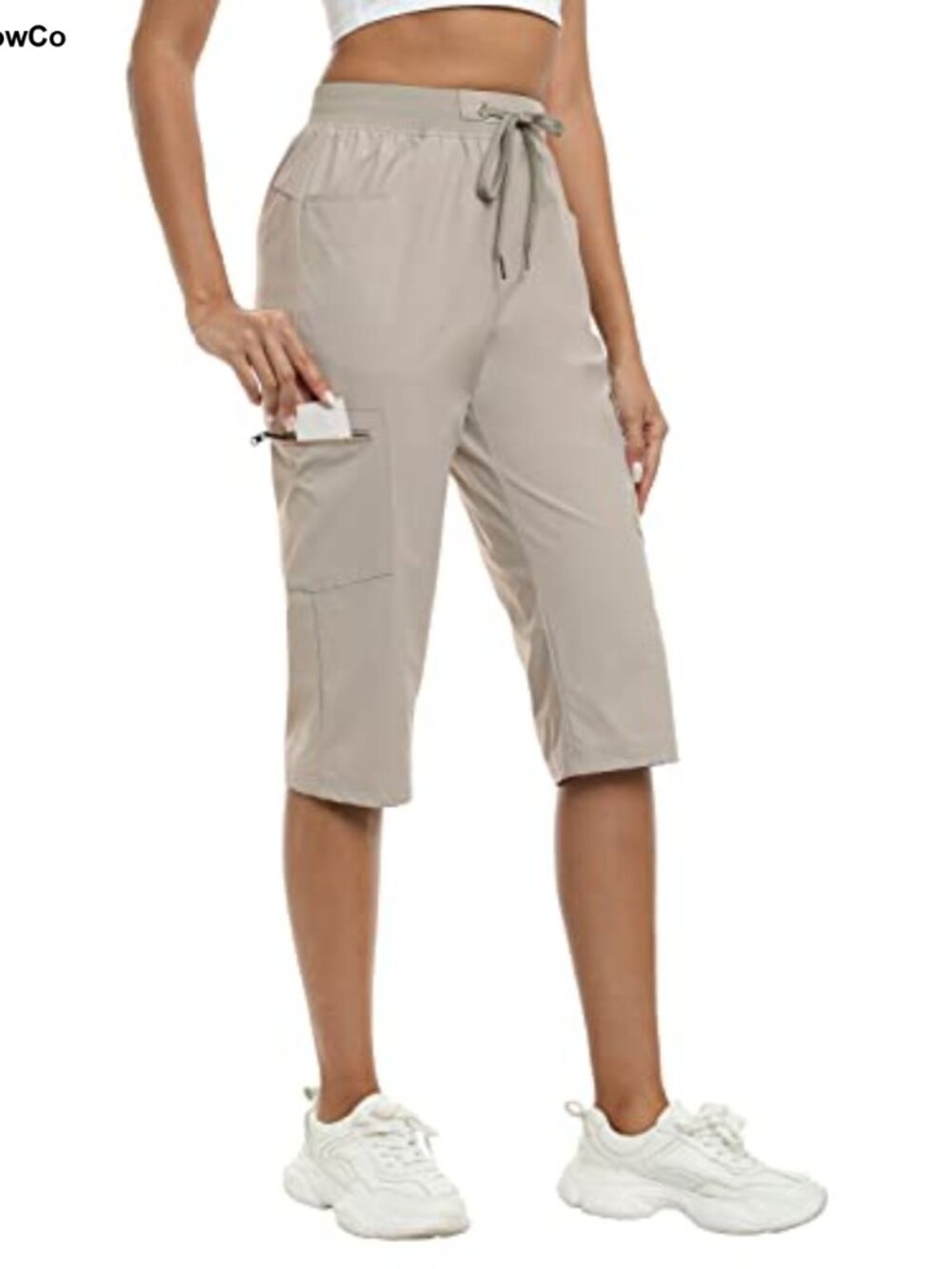 Ice Cool Capri Pants for Women Water Resistant UPF 50+ Quick Dry Cargo